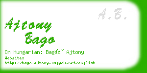 ajtony bago business card